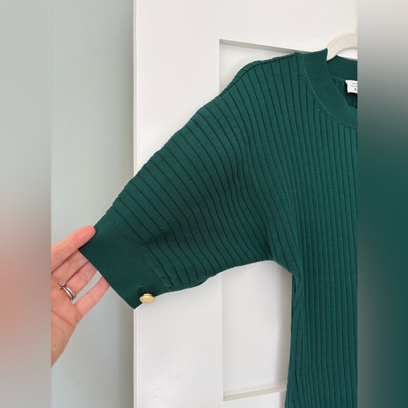 & Other Stories Flared Rib Midi Dress Green Size XS - Picture 5 of 10